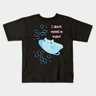 Stingray Charlotte needs no man Kids T-Shirt